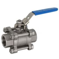 埃帝尔 三片式附锁316不锈钢球阀，PT内螺纹，DN25，1"，1000PSI，64KG