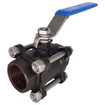 埃帝尔 三片式碳钢WCB球阀，PT内螺纹，DN40，1-1/2"，1000PSI，64KG
