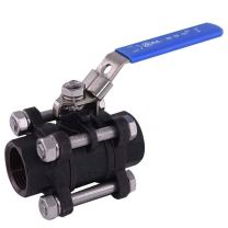 埃帝尔 三片式附锁碳钢WCB球阀，PT内螺纹，DN32，1-1/4"，1000PSI，64KG