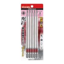威威VESSEL 1/4"（6.35mm）六角柄单头十字刚彩批头，PH2*100mm，GS5P2100D，4907587 336583，5支/包