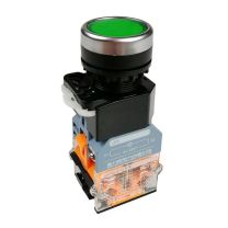 德力西电气 DELIXI ELECTRIC DELIXI 按钮开关,LAY8E-11BN 1NO+1NC 平钮 绿 LAY8E11BN3