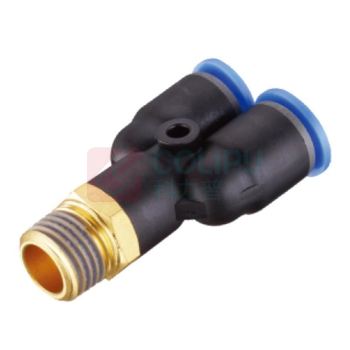 亿日EASUN Y型螺纹三通接头，R1/2"，EPX12-04