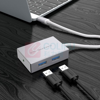 山泽 SAMZHE 山泽 Type-C转USB3.0分线器 高速扩展一拖四多接口 笔记本台式电脑4口集线器 HUB转换器