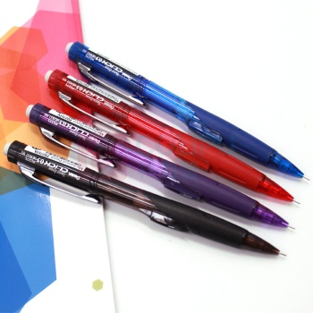 派通 Pentel 日本派通（Pentel）4色5支混装 侧按活动铅笔0.5mm 学生自动铅笔 伸缩橡皮 PD275TA